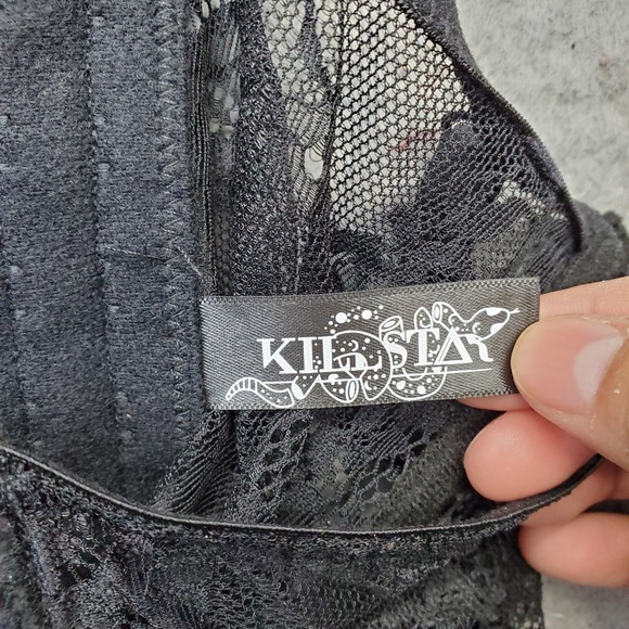 KILLSTAR Ever Ayla Velvet Lace Bralette Corset Women XXL Black Gothic KSRA000515 - Picture 7 of 10